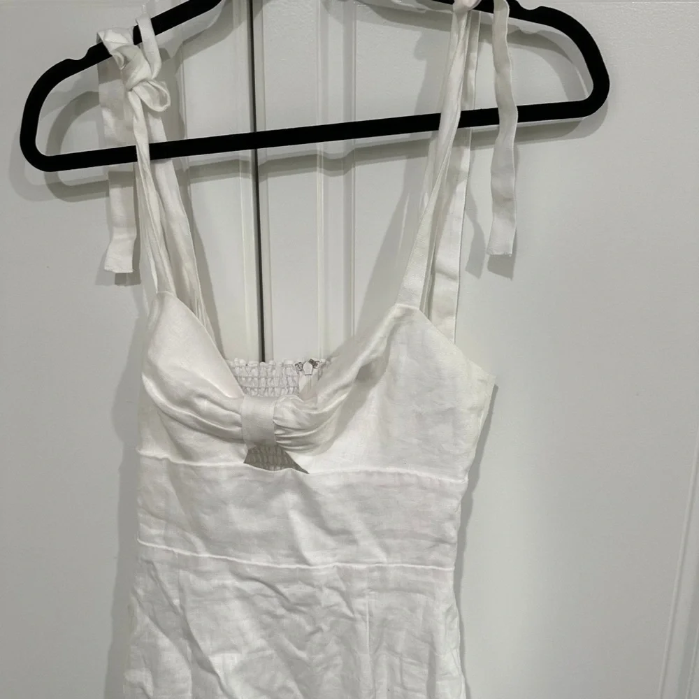 Reformation Pearson Linen Dress White Size 4 NWT - Picture 7 of 11